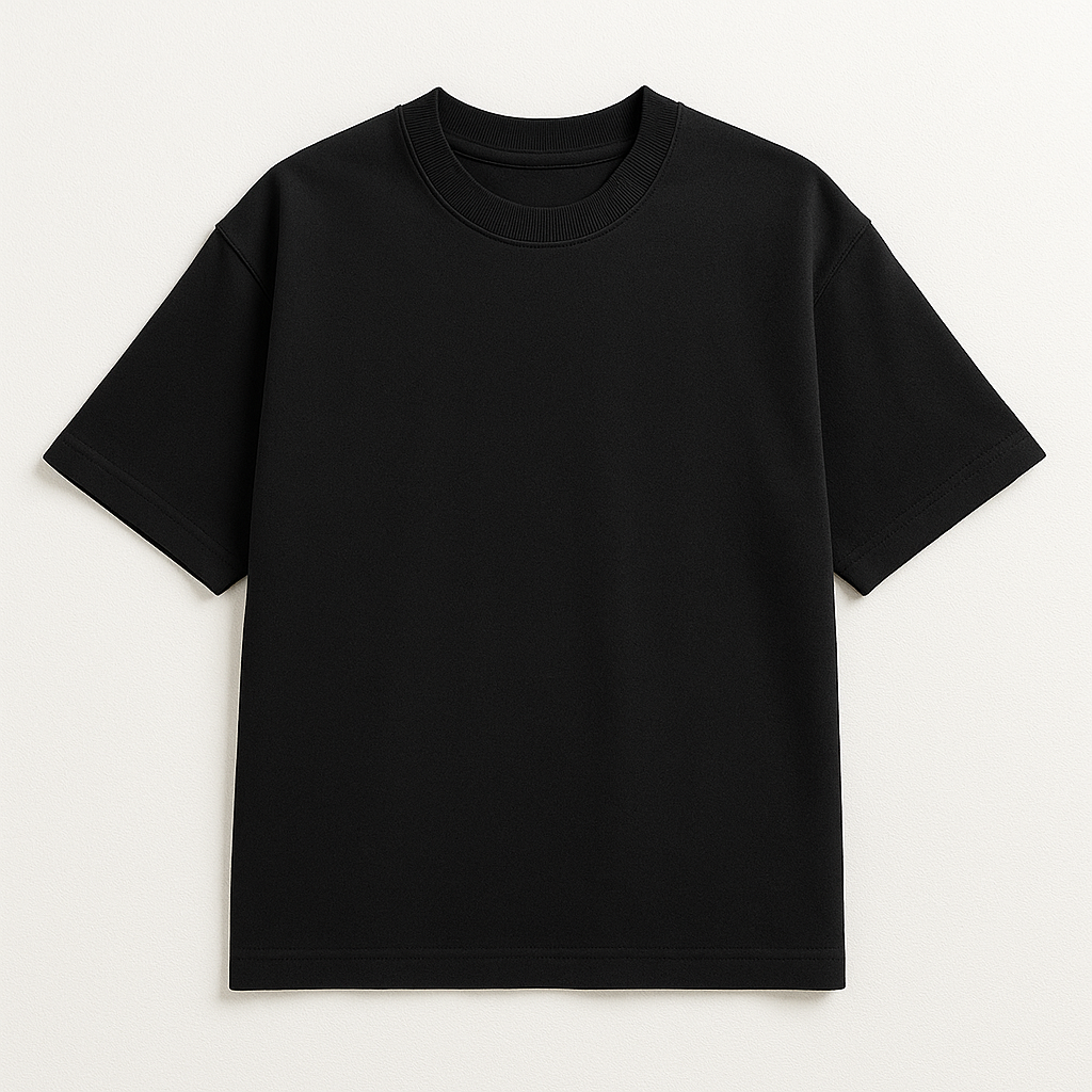 Drop Shoulder Oversized Tee – Black