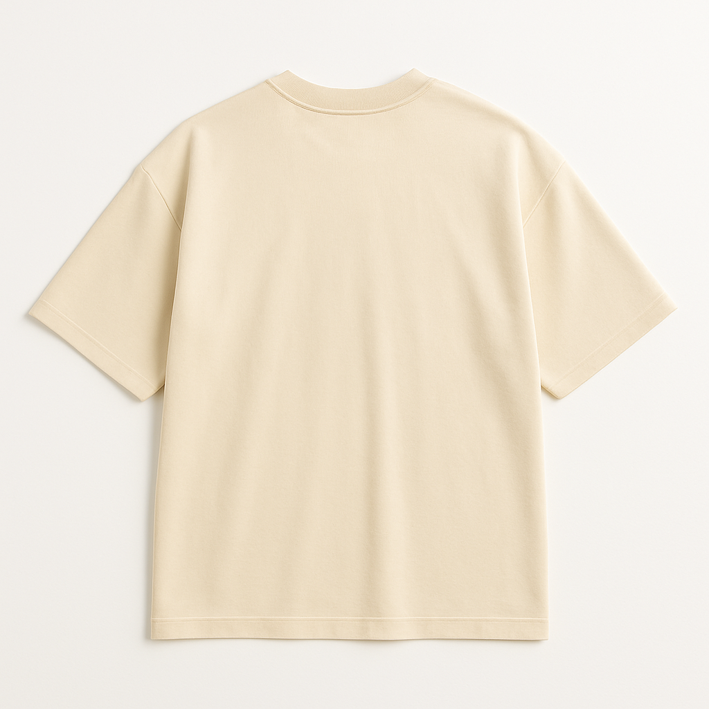 Drop Shoulder Oversized Tee – Beige