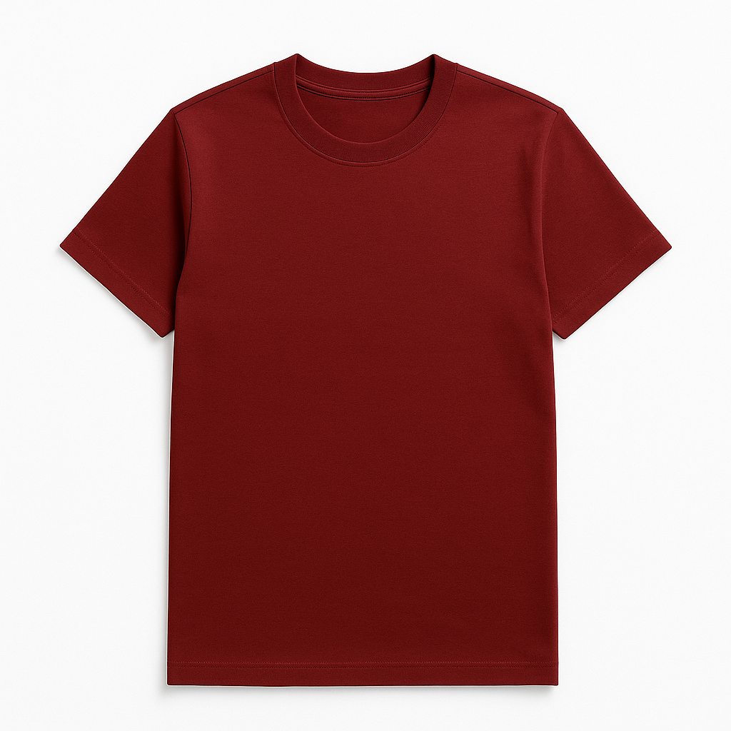 Classic Cotton Tee – Maroon