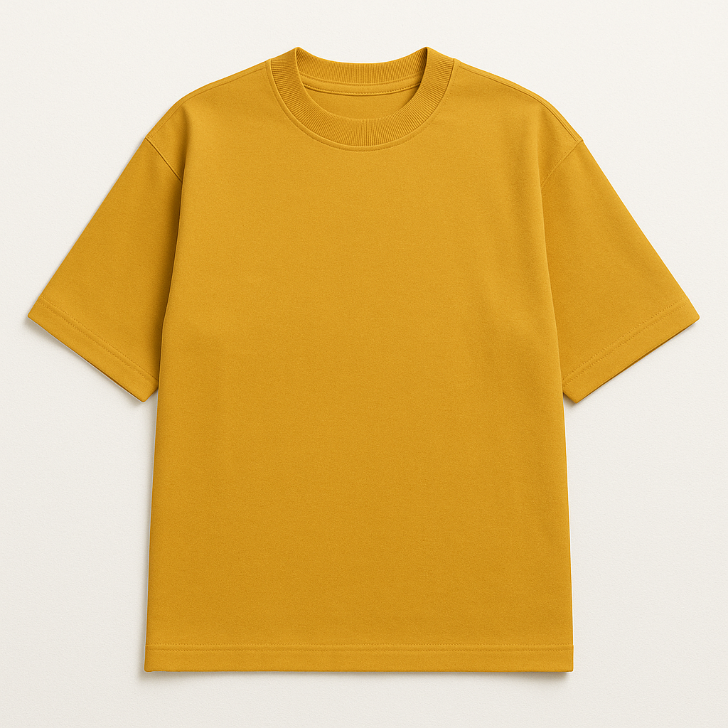 Drop Shoulder Oversized Tee – Mustard Yellow