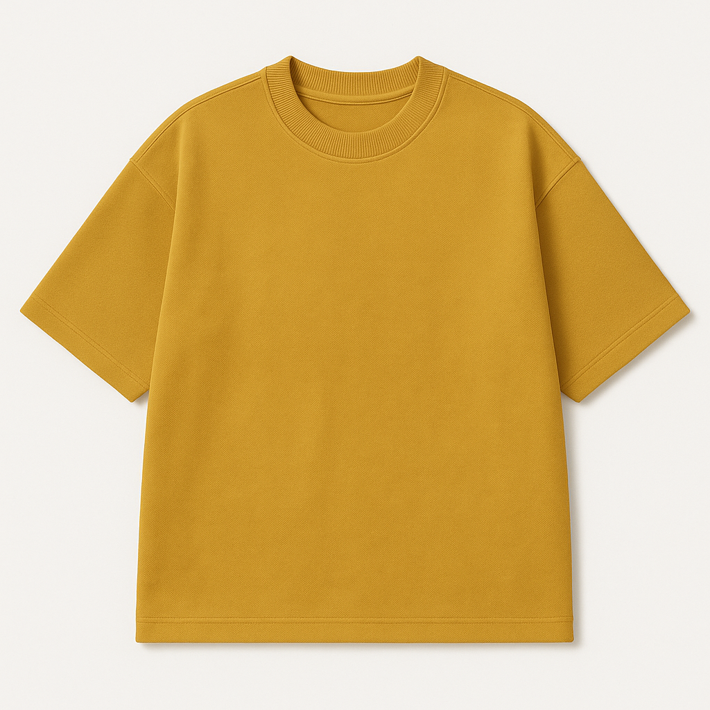 French Terry Oversized Tee – Mustard Yellow