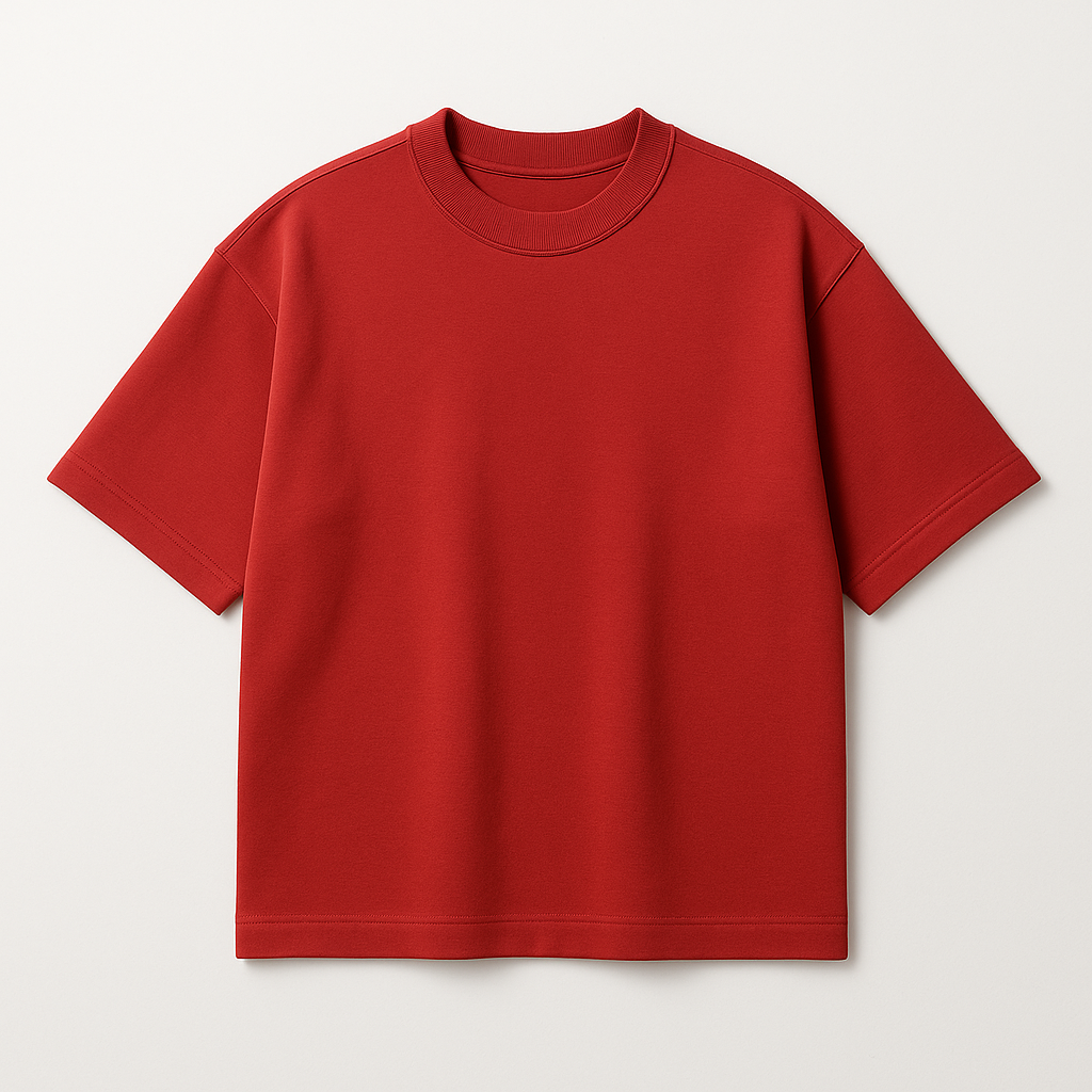 French Terry Oversized Tee – Red