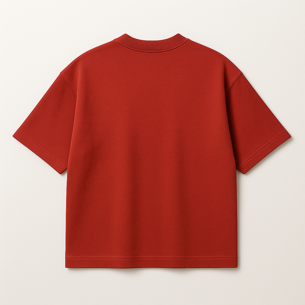 French Terry Oversized Tee – Red