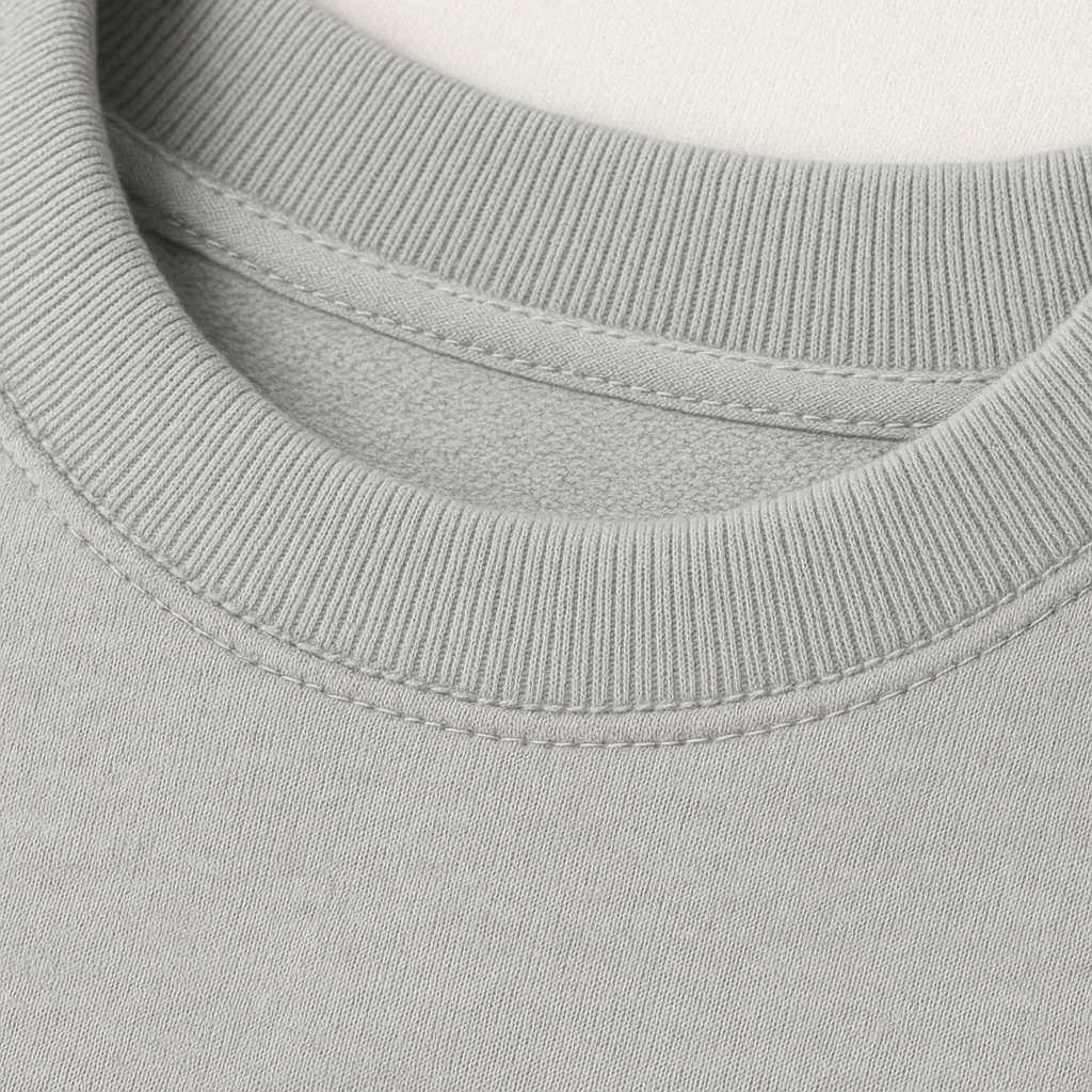 French Terry Oversized Tee – Soft Light Silver Blue